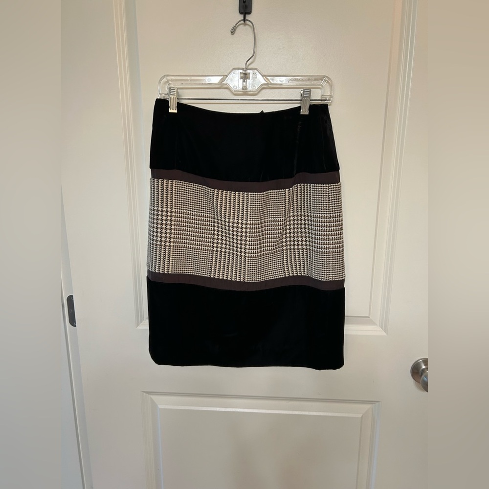 Etcetera Chocolate Velvet Skirt below knee